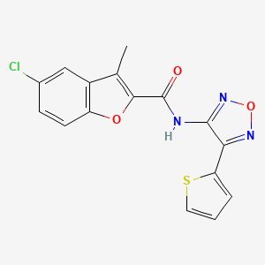 molecular formula C16H10ClN3O3S B12212872 5-chloro-3-methyl-N-[4-(thiophen-2-yl)-1,2,5-oxadiazol-3-yl]-1-benzofuran-2-carboxamide 