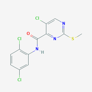 molecular formula C12H8Cl3N3OS B12212885 5-chloro-N-(2,5-dichlorophenyl)-2-(methylsulfanyl)pyrimidine-4-carboxamide 