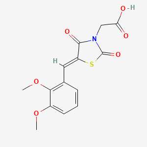 molecular formula C14H13NO6S B12212891 (Z)-2-(5-(2,3-dimethoxybenzylidene)-2,4-dioxothiazolidin-3-yl)acetic acid 