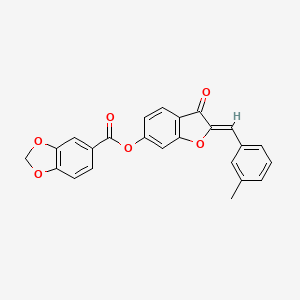 molecular formula C24H16O6 B12212892 (2Z)-2-(3-methylbenzylidene)-3-oxo-2,3-dihydro-1-benzofuran-6-yl 1,3-benzodioxole-5-carboxylate 