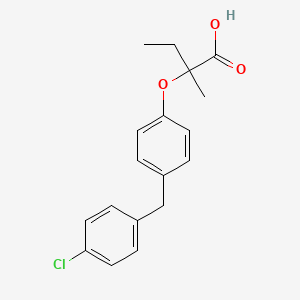 molecular formula C18H19ClO3 B1221290 2-(4-(4-Chlorobenzyl)phenoxy)-2-methylbutanoic acid CAS No. 71548-88-4