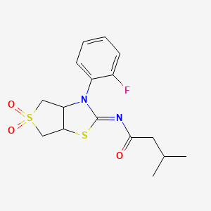 N-[(2Z)-3-(2-fluorophenyl)-5,5-dioxidotetrahydrothieno[3,4-d][1,3]thiazol-2(3H)-ylidene]-3-methylbutanamide