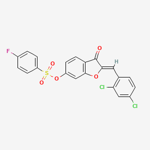 (2Z)-2-(2,4-dichlorobenzylidene)-3-oxo-2,3-dihydro-1-benzofuran-6-yl 4-fluorobenzenesulfonate