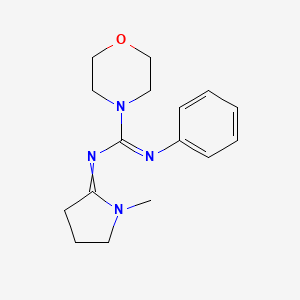 molecular formula C16H22N4O B1221291 N-(1-methylpyrrolidin-2-ylidene)-N'-phenylmorpholine-4-carboximidamide 