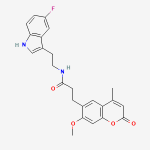 N-(2-(5-fluoro-1H-indol-3-yl)ethyl)-3-(7-methoxy-4-methyl-2-oxo-2H-chromen-6-yl)propanamide