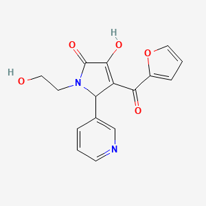 (4E)-4-[furan-2-yl(hydroxy)methylidene]-1-(2-hydroxyethyl)-5-(pyridin-3-yl)pyrrolidine-2,3-dione