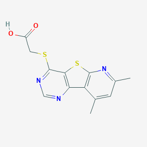 ({11,13-Dimethyl-8-thia-3,5,10-triazatricyclo[7.4.0.0{2,7}]trideca-1(9),2(7),3,5,10,12-hexaen-6-yl}sulfanyl)acetic acid