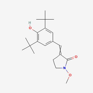 molecular formula C20H29NO3 B1221295 3-[(3,5-Ditert-butyl-4-hydroxyphenyl)methylidene]-1-methoxypyrrolidin-2-one 