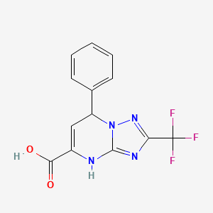 molecular formula C13H9F3N4O2 B12212952 7-Phenyl-2-(trifluoromethyl)-4,7-dihydro[1,2,4]triazolo[1,5-a]pyrimidine-5-carboxylic acid 