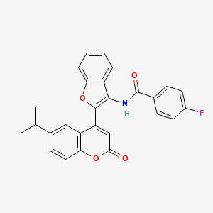 4-fluoro-N-{2-[2-oxo-6-(propan-2-yl)-2H-chromen-4-yl]-1-benzofuran-3-yl}benzamide