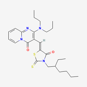 molecular formula C26H36N4O2S2 B12212994 2-(dipropylamino)-3-{(Z)-[3-(2-ethylhexyl)-4-oxo-2-thioxo-1,3-thiazolidin-5-ylidene]methyl}-4H-pyrido[1,2-a]pyrimidin-4-one 