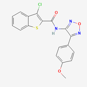 molecular formula C18H12ClN3O3S B12213001 3-chloro-N-[4-(4-methoxyphenyl)-1,2,5-oxadiazol-3-yl]-1-benzothiophene-2-carboxamide 