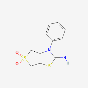 molecular formula C11H12N2O2S2 B12213010 3-phenyltetrahydrothieno[3,4-d][1,3]thiazol-2(3H)-imine 5,5-dioxide 