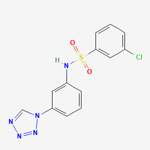 molecular formula C13H10ClN5O2S B12213027 3-chloro-N-[3-(1H-tetrazol-1-yl)phenyl]benzenesulfonamide 