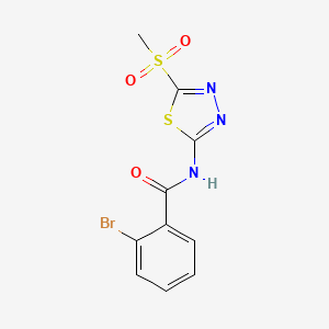 molecular formula C10H8BrN3O3S2 B12213030 2-bromo-N-(5-(methylsulfonyl)-1,3,4-thiadiazol-2-yl)benzamide 