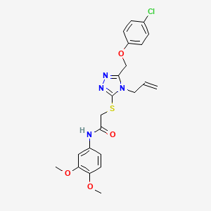 2-({5-[(4-chlorophenoxy)methyl]-4-(prop-2-en-1-yl)-4H-1,2,4-triazol-3-yl}sulfanyl)-N-(3,4-dimethoxyphenyl)acetamide