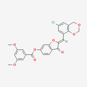 (2Z)-2-[(6-chloro-4H-1,3-benzodioxin-8-yl)methylidene]-3-oxo-2,3-dihydro-1-benzofuran-6-yl 3,5-dimethoxybenzoate