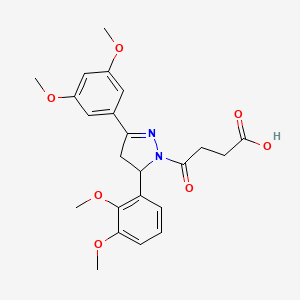 4-[5-(2,3-dimethoxyphenyl)-3-(3,5-dimethoxyphenyl)-4,5-dihydro-1H-pyrazol-1-yl]-4-oxobutanoic acid