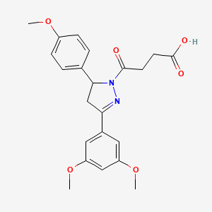 molecular formula C22H24N2O6 B12213063 4-[3-(3,5-dimethoxyphenyl)-5-(4-methoxyphenyl)-4,5-dihydro-1H-pyrazol-1-yl]-4-oxobutanoic acid 