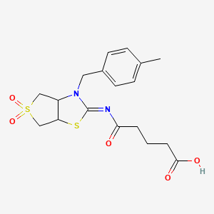 5-{[(2Z)-3-(4-methylbenzyl)-5,5-dioxidotetrahydrothieno[3,4-d][1,3]thiazol-2(3H)-ylidene]amino}-5-oxopentanoic acid