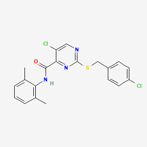 5-chloro-2-[(4-chlorobenzyl)sulfanyl]-N-(2,6-dimethylphenyl)pyrimidine-4-carboxamide