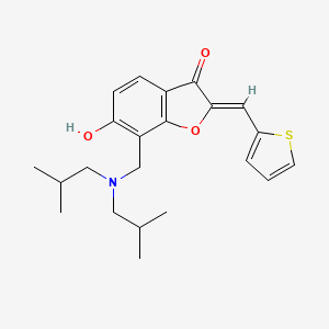 (2Z)-7-{[bis(2-methylpropyl)amino]methyl}-6-hydroxy-2-(thiophen-2-ylmethylidene)-1-benzofuran-3(2H)-one