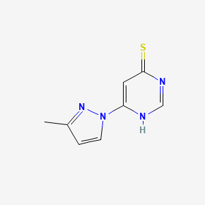 molecular formula C8H8N4S B12213120 6-(3-methyl-1H-pyrazol-1-yl)pyrimidine-4(3H)-thione 