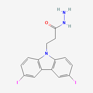 molecular formula C15H13I2N3O B12213125 3-(3,6-diiodo-9H-carbazol-9-yl)propanehydrazide 