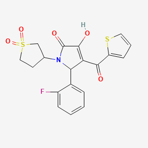 1-(1,1-dioxidotetrahydrothiophen-3-yl)-5-(2-fluorophenyl)-3-hydroxy-4-(thiophen-2-ylcarbonyl)-1,5-dihydro-2H-pyrrol-2-one