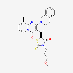 2-(3,4-dihydroisoquinolin-2(1H)-yl)-3-{(Z)-[3-(3-methoxypropyl)-4-oxo-2-thioxo-1,3-thiazolidin-5-ylidene]methyl}-9-methyl-4H-pyrido[1,2-a]pyrimidin-4-one