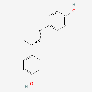 molecular formula C17H16O2 B1221316 4-[(3R)-3-(4-hydroxyphenyl)penta-1,4-dienyl]phenol 