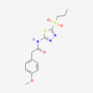 2-(4-methoxyphenyl)-N-(5-(propylsulfonyl)-1,3,4-thiadiazol-2-yl)acetamide