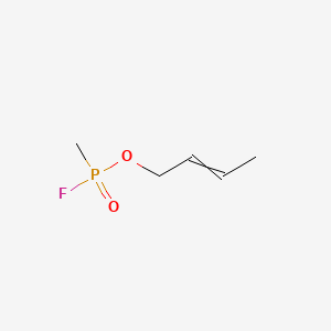 molecular formula C5H10FO2P B1221317 Phosphonofluoridic acid, P-methyl-, (2E)-2-buten-1-yl ester 