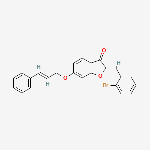 (2Z)-2-(2-bromobenzylidene)-6-{[(2E)-3-phenylprop-2-en-1-yl]oxy}-1-benzofuran-3(2H)-one