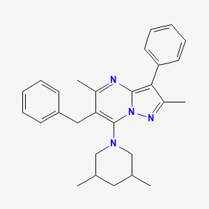 6-Benzyl-7-(3,5-dimethylpiperidin-1-yl)-2,5-dimethyl-3-phenylpyrazolo[1,5-a]pyrimidine