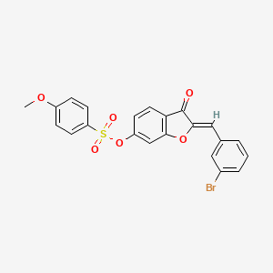 molecular formula C22H15BrO6S B12213200 (2Z)-2-(3-bromobenzylidene)-3-oxo-2,3-dihydro-1-benzofuran-6-yl 4-methoxybenzenesulfonate 