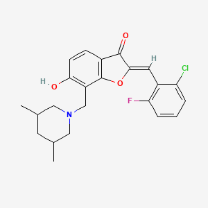 (2Z)-2-(2-chloro-6-fluorobenzylidene)-7-[(3,5-dimethylpiperidin-1-yl)methyl]-6-hydroxy-1-benzofuran-3(2H)-one