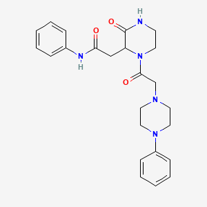 2-{3-oxo-1-[(4-phenylpiperazin-1-yl)acetyl]piperazin-2-yl}-N-phenylacetamide