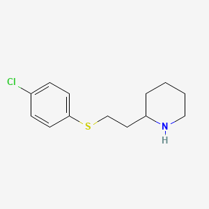 molecular formula C13H18ClNS B12213226 2-{2-[(4-Chlorophenyl)sulfanyl]ethyl}piperidine 