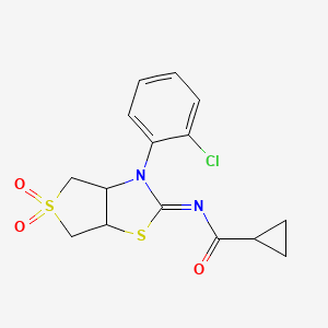 N-[(2Z)-3-(2-chlorophenyl)-5,5-dioxidotetrahydrothieno[3,4-d][1,3]thiazol-2(3H)-ylidene]cyclopropanecarboxamide