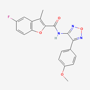 molecular formula C19H14FN3O4 B12213235 5-fluoro-N-[4-(4-methoxyphenyl)-1,2,5-oxadiazol-3-yl]-3-methyl-1-benzofuran-2-carboxamide 