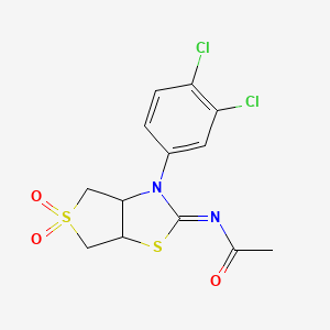 N-[(2Z)-3-(3,4-dichlorophenyl)-5,5-dioxidotetrahydrothieno[3,4-d][1,3]thiazol-2(3H)-ylidene]acetamide