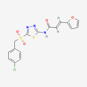 (2E)-N-{5-[(4-chlorobenzyl)sulfonyl]-1,3,4-thiadiazol-2-yl}-3-(furan-2-yl)prop-2-enamide