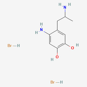 molecular formula C9H16Br2N2O2 B1221328 4-Amino-5-(2-aminopropyl)-1,2-benzenediol dihydrobromide CAS No. 76341-47-4