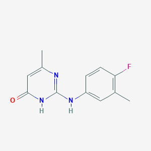 molecular formula C12H12FN3O B12213302 2-[(4-Fluoro-3-methylphenyl)amino]-6-methylpyrimidin-4-ol 