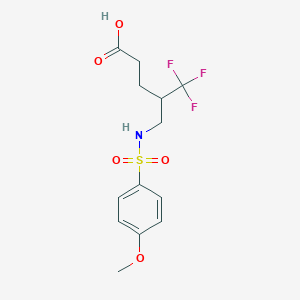 5,5,5-Trifluoro-4-({[(4-methoxyphenyl)sulfonyl]amino}methyl)pentanoic acid