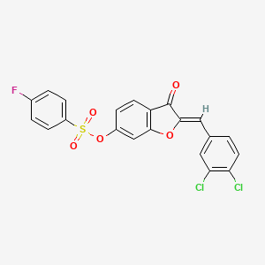 (2Z)-2-(3,4-dichlorobenzylidene)-3-oxo-2,3-dihydro-1-benzofuran-6-yl 4-fluorobenzenesulfonate