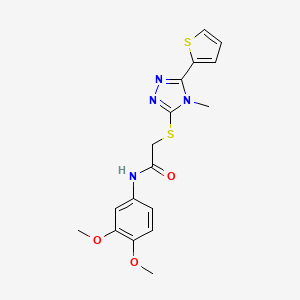 N-(3,4-dimethoxyphenyl)-2-{[4-methyl-5-(thiophen-2-yl)-4H-1,2,4-triazol-3-yl]sulfanyl}acetamide