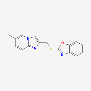 molecular formula C16H13N3OS B12213339 2-[({6-Methylimidazo[1,2-a]pyridin-2-yl}methyl)sulfanyl]-1,3-benzoxazole 