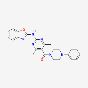 2-(Benzoxazol-2-ylamino)-4,6-dimethylpyrimidin-5-yl 4-phenylpiperazinyl ketone